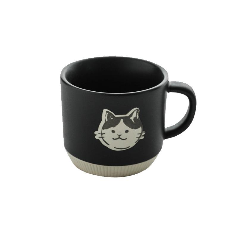 Retro Rough Earthenware Mugs Hand Painted Kitten Ceramic Cups  Office Coffee Cups Household Water Cups As Souvenirs