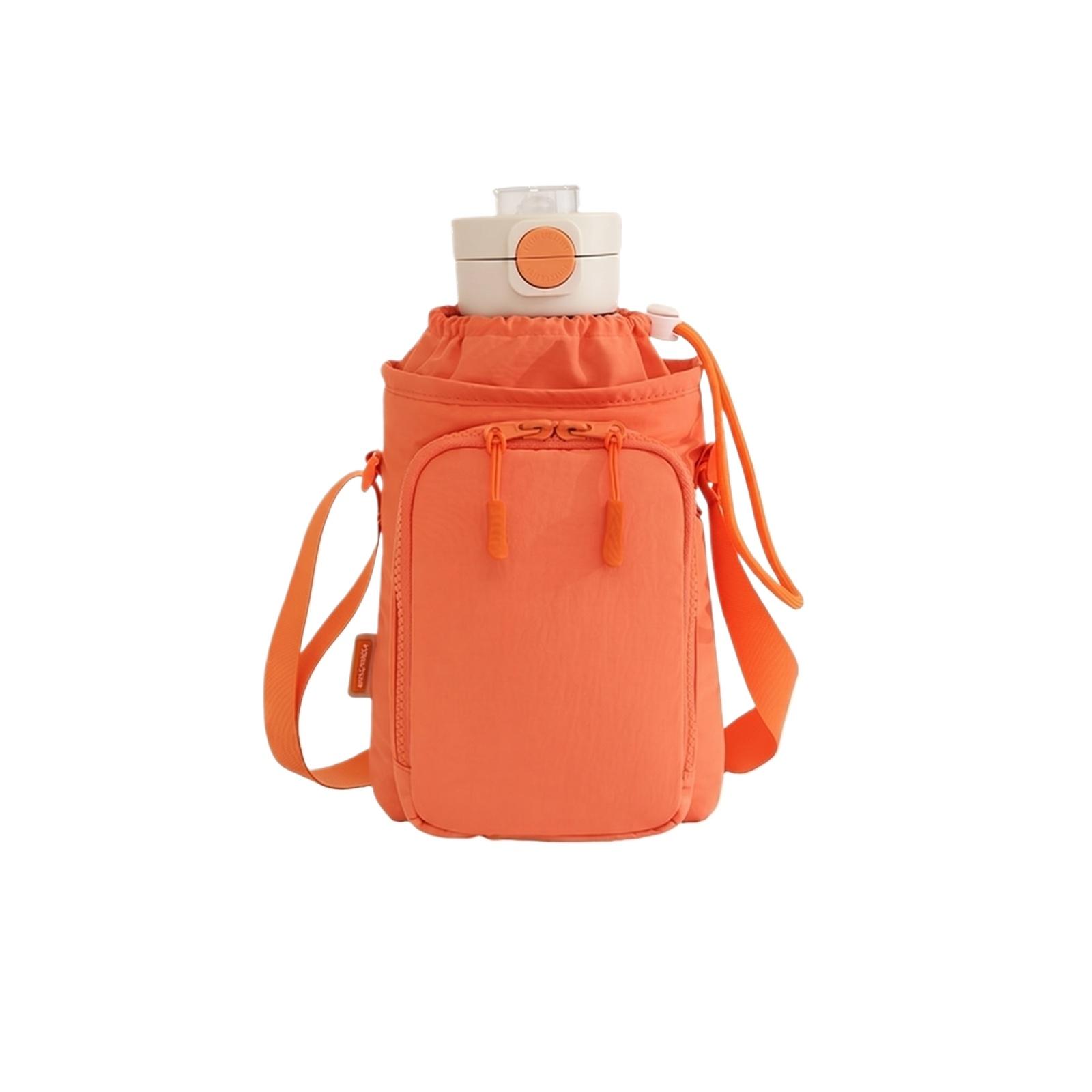 

Outdoor Travel Water Bottle Carrier with Adjustable Shoulder Strap and Front Zipper Pocket for Phone Storage Suitable for Sports and Hiking one size шафрановий