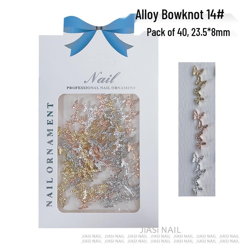 

Gold & Silver Butterfly Nail Art Decorations - Japanese 3D Alloy, Pack of 40