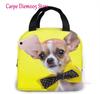 Unisex Food Warmer Bag Chihuahua Dog Lunch Bag Reusable Lunch Box Lunch Cooler Tote