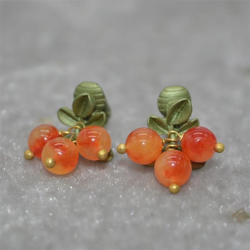 

Ретро Французские Серьги Лесные Ягоды Клюква Растение Пресноводный Жемчуг Девушка Вечеринка Аксессуары Серьги