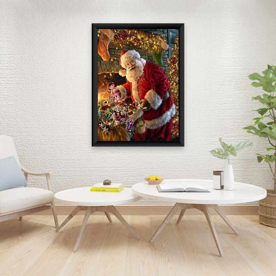 DIY Santa Claus 5D Diamond Painting Full Round Drill Snowman Diamond Embroidery Cross Stitch Kits Christmas Gift Home Decor