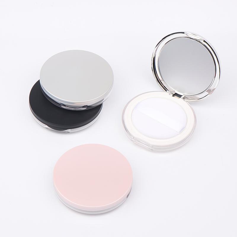 5G Ultra-Thin Mini Elastic Mesh With Mirror Portable Loose Powder Packaging Empty Box Cosmetic Makeup Puff Refillable Pot