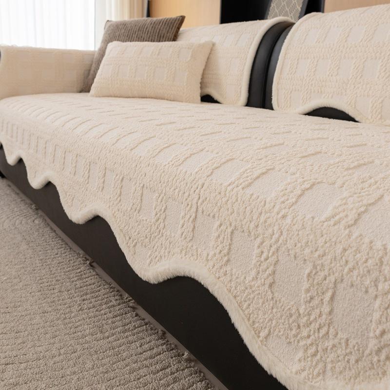 New Irregular Shaped Sofa Cover Cloth with Thickened Anti Slip and Anti Cat Scratch Sofa Cushion Suitable for All Seasons