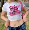 European and American style women's clothing new INS personalized street letter printing short navel short-sleeved T-shirt top