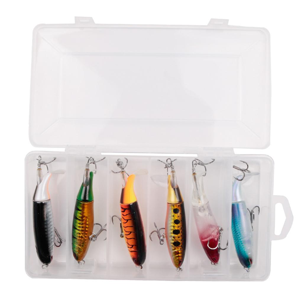6 Pack 13G//10CM Lure Set Propeller Tractor Hard Bait Floating Pencil Simulated
