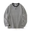 American Retro Heavyweight Pure Cotton Striped Long-Sleeve T-Shirt for Men, Autumn and Winter Sailor Shirt, Export Quality Trendy Brand Base Shirt