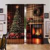 2 Stück Weihnachtsvorhänge Weihnachtsbaum Niedlich Winterurlaub Weihnachtsgeschenke Schneeflocken Elf Für Wohnzimmerfenster Heimvorhänge
