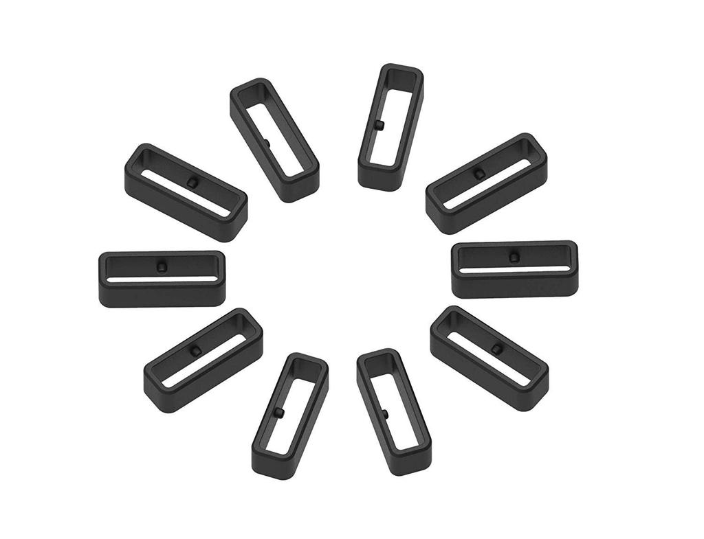 TenCloud 10 Pack Replacement Black Silicone Safety Band Holder Keeper