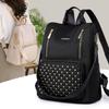 Nylon Backpack Women's Bag New Large Capacity Rivet Women's Backpack Mommy Bag Trendy Student Schoolbag