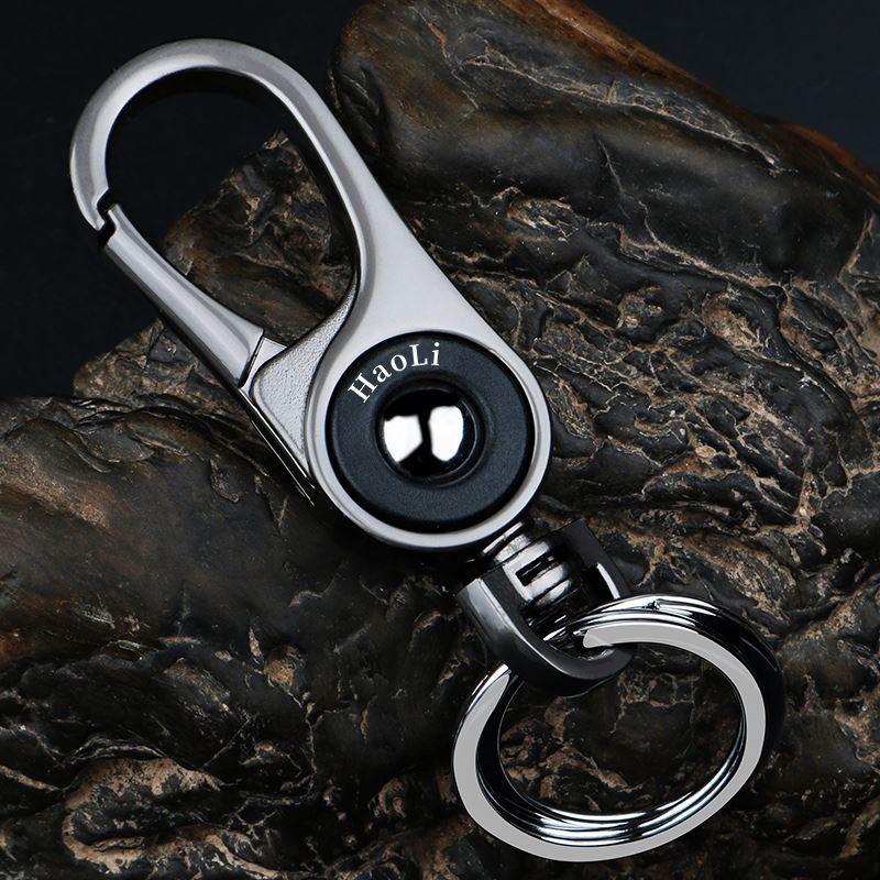 Men's Titanium Alloy Key Chain Pendant with Stainless Steel Ring
