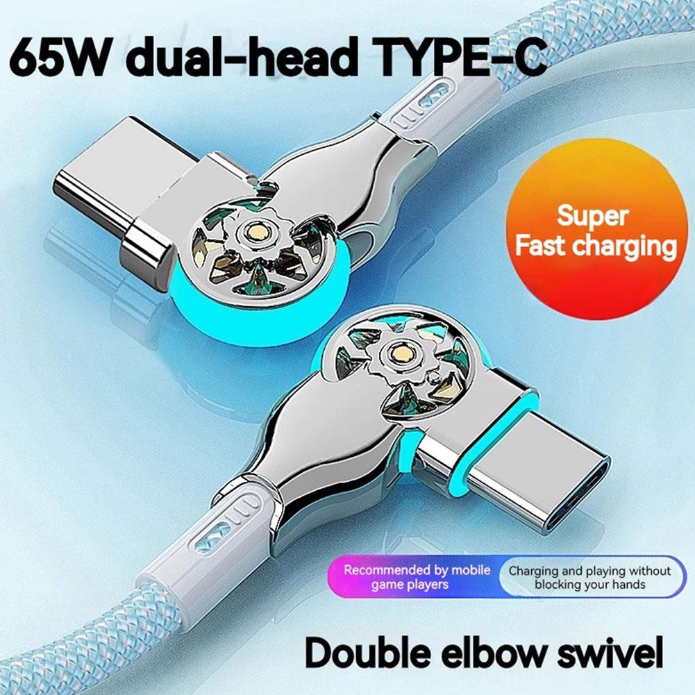 Fast Charging 180 Degree Rotation Cable Alloy Micro Type C Data Cable for Huawei Samsung Xiaomi Fast Charging Cable