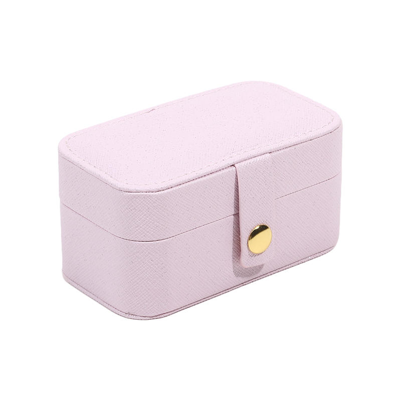 Simple PU Leather Jewelry Storage Box Mini Solid Color Jewelry Display Case Packing Portable Ring Necklace Case Girls