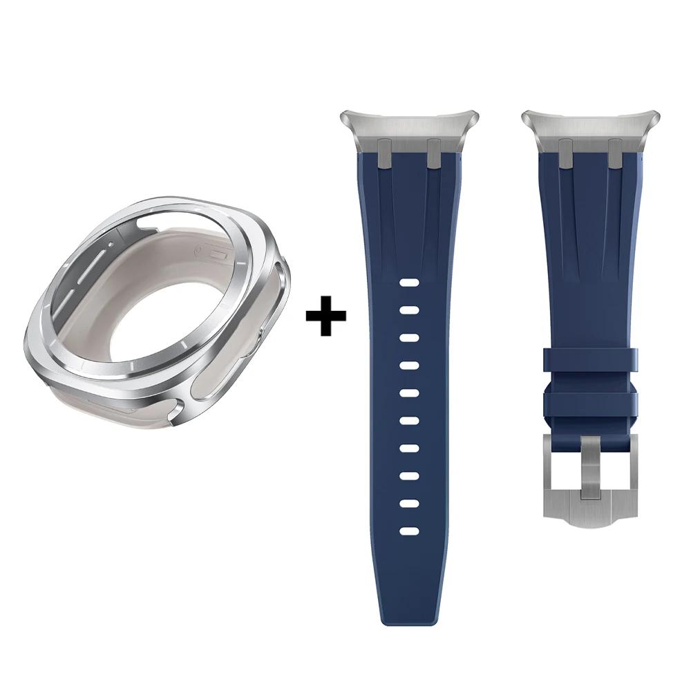 

Luxury Case Strap for Samsung Galaxy Watch 7 Ultra 47mm Rubber Band Aluminium Cover For SAMSUNG GALAXY ULTRA 47MM Men Bracelet Galaxy Ultra 47mm