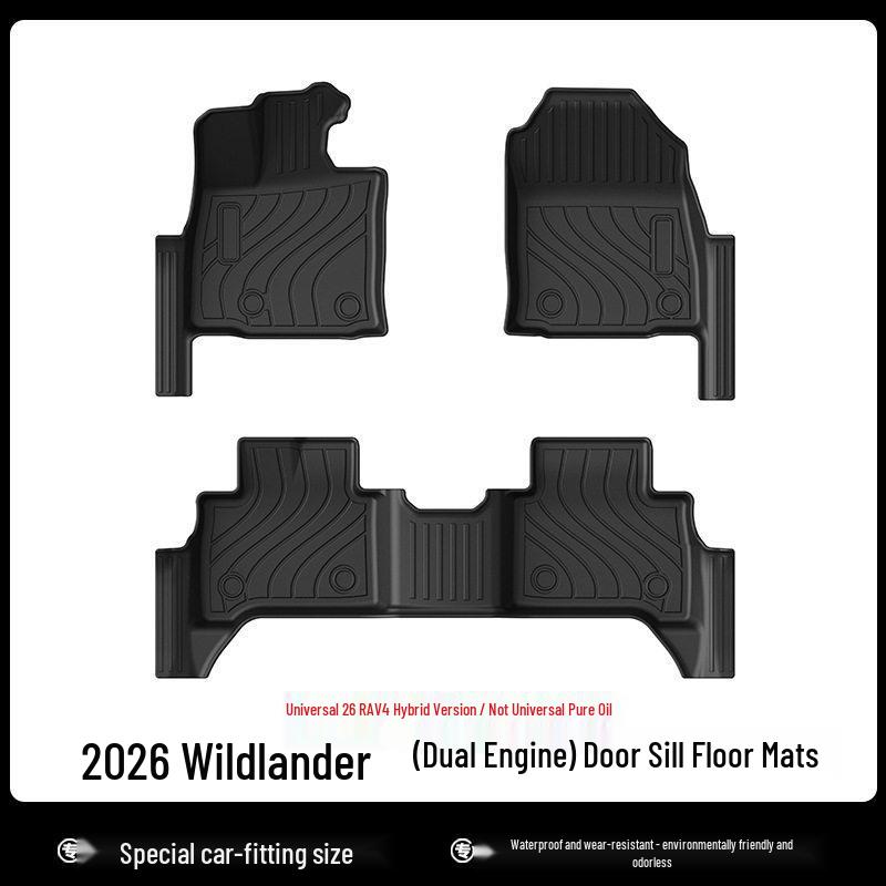 Starry Sky Waterproof TPE Floor Mats for 26-Year Toyota Wildlander - 3D All-Weather, Wear-Resistant, Carbon Fiber Texture Trunk Liner