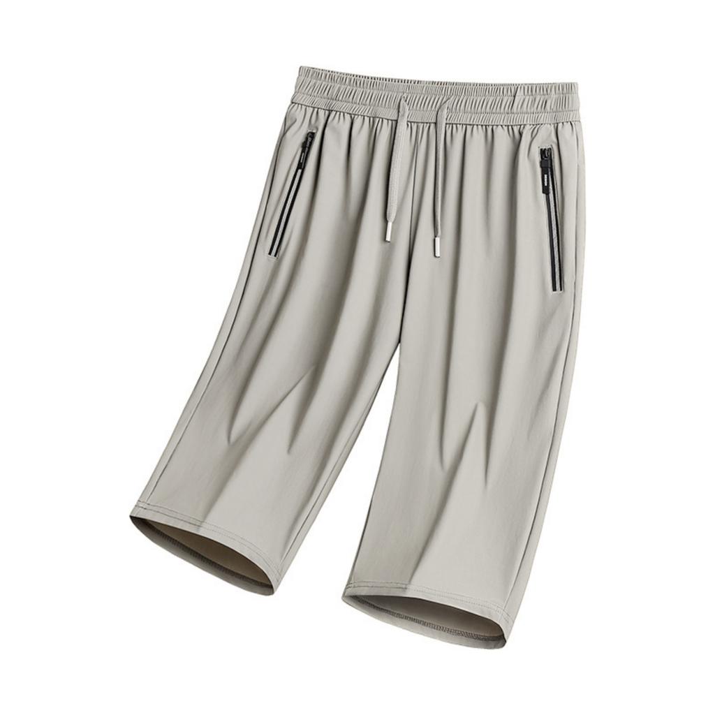 Men's Loose Fit Lightweight Stretch Quick Dry Breathable Athletic Seven Quarter Length Shorts with Zipper Pockets for Casual Sports Outdoor Activities