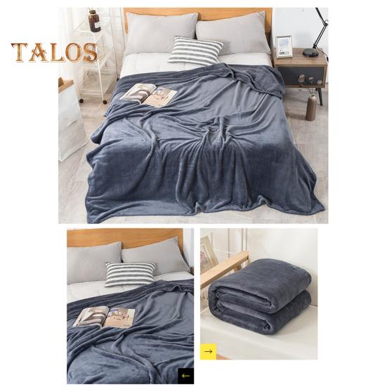 Flannel Blanket Thickened Double-sided Fluff Plush Solid Color Office Nap Dormitory Home Bed Sofa Travel Cozy Warm Winter Blanket