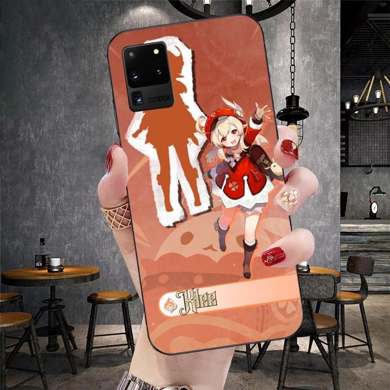 

Genshin Impact Klee Phone Case For Samsung Galaxy S6 S7 S8 S9 S10 S21 S22 Plus Ultra Soft Black Phone Cover Galaxy S6 Edge