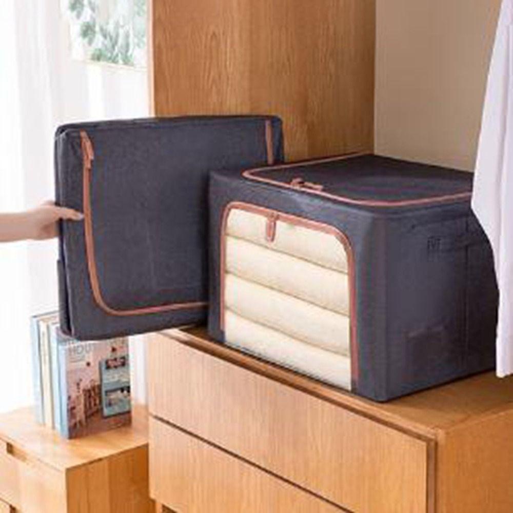 Large Capacity Clothing Sorting Box Clear Window Clothes Blanket Organizer Wardrobe Storage