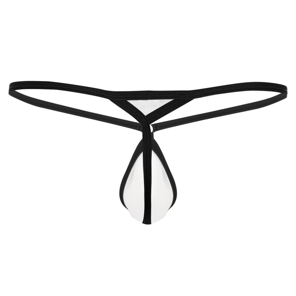 Pánské průsvitné tanga, síťované pouzdro s výčnělkem a T-back, oblečení do nočního klubu