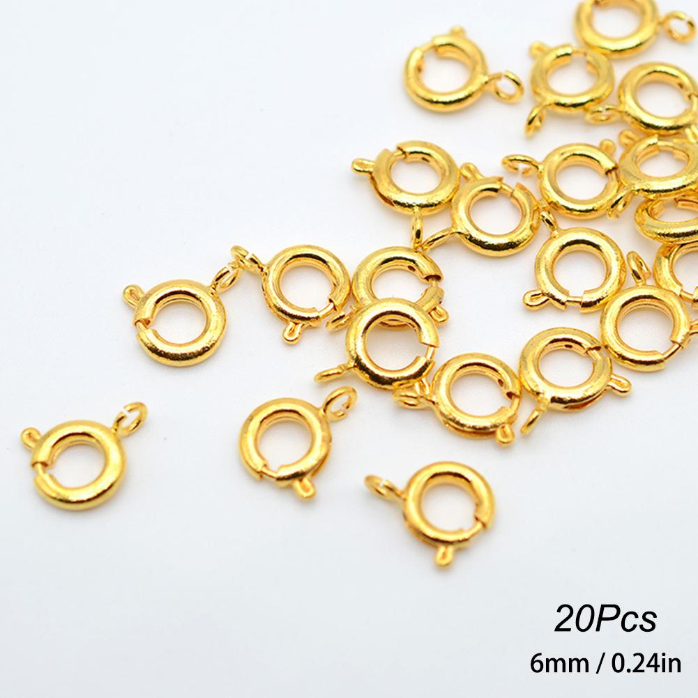 10Pcs Pure Copper Plated O Spring Clasps Round End Connectors For DIY Bracelet Jewelry Making Accessories