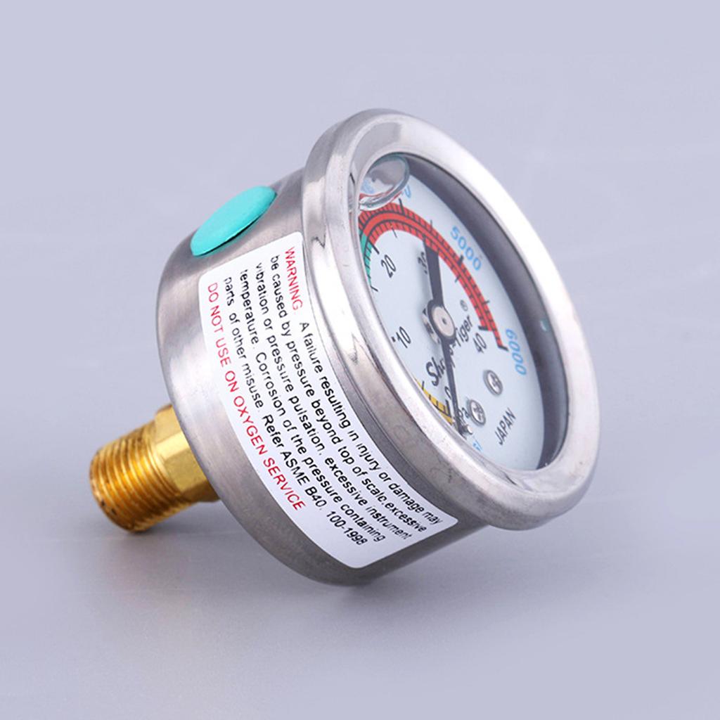 2" Size Liquid Filled Pool Filter Pressure Gauge Steel for Case 0-6000/ 0-40MPa 10mm Back Mount