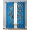 Chinese Style Black Dragon Blue Tulle Sheer Window Curtains for Living Room the Bedroom Modern Voile Organza Curtains Drapes