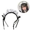 Lovely Bowknot Maid Headband Hairband Ruffle Cosplay Headpieces Maid Costume Accessory For Women Halloween Cosplay
