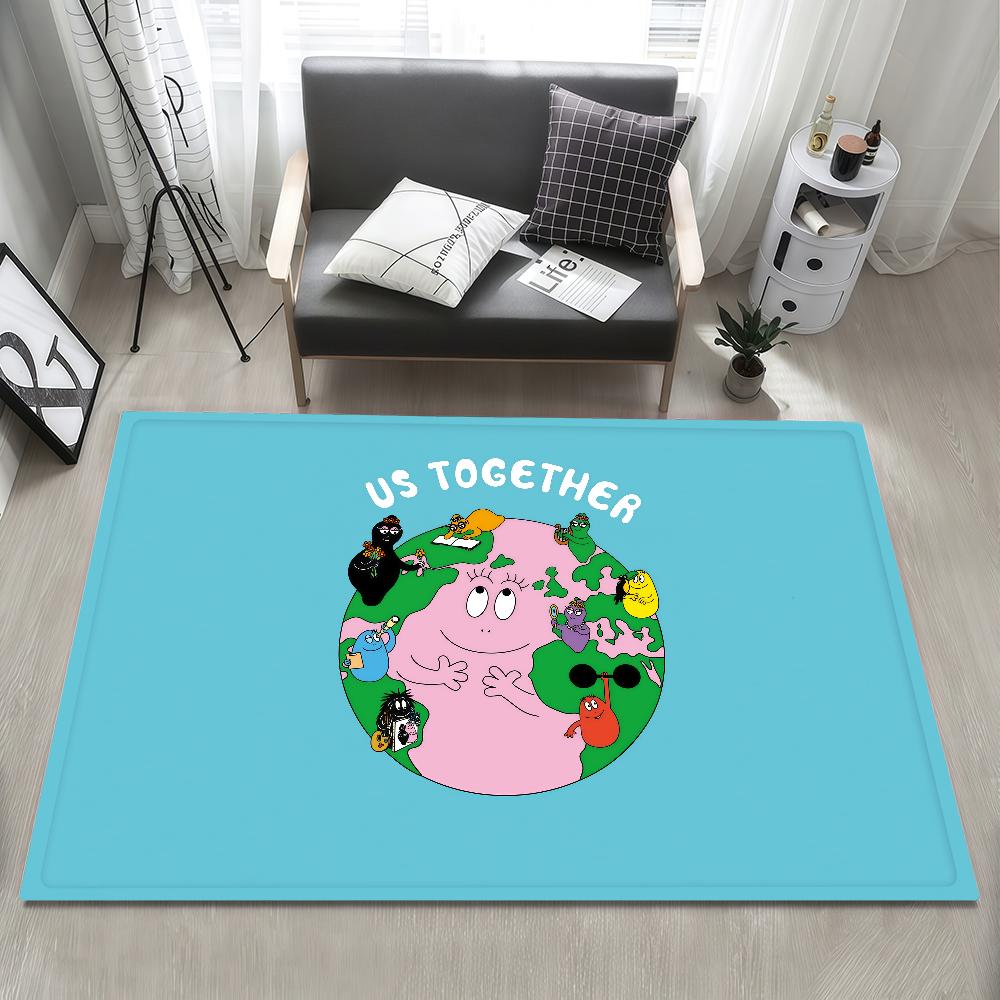 Door Mat Bedside Entrance Bath Floor B-Barbapapa Decoration Corridor Cartoon Door Mat Carpet Living Room Cute Balcony