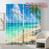 2pcs, 2D FLAT PRINTING Curtains (Without Rod) Tropical Shore Contemporary Popular Curtains Fabric Curtains Outdoor Decorations