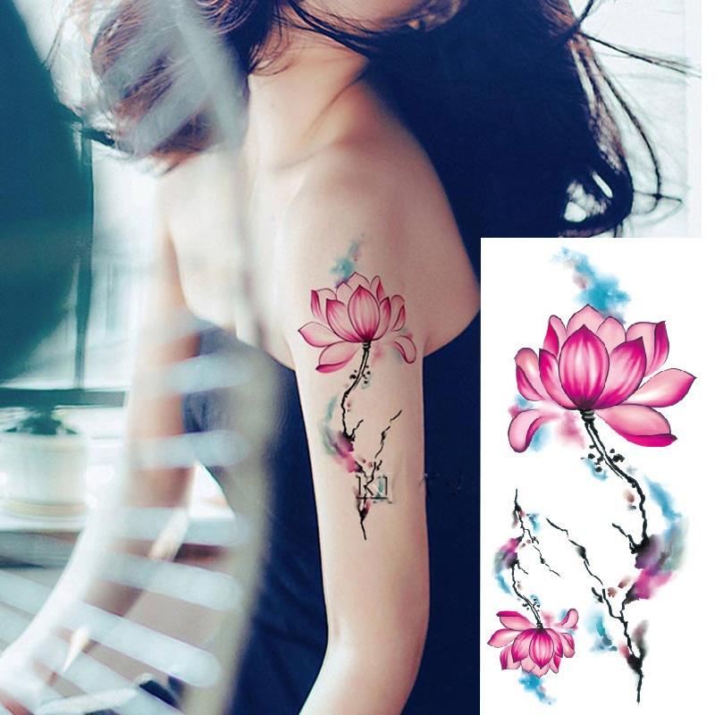Waterproof Temporary Tattoos Stickers Sexy Dark Rose Flowers Art Flash Tattoo Sleeve 3pcs/set