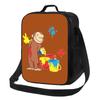 Neugieriger George Manga Isolierte Lunchtaschen für Frauen Wiederverwendbare Kühltasche Thermische Lebensmittel Bento Box Outdoor Camping Reisen