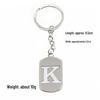 Pendentif Porte-clés 26 Lettres en Acier Inoxydable Creux - Polyvalent pour Sac à Dos, Voiture, Plaque Militaire