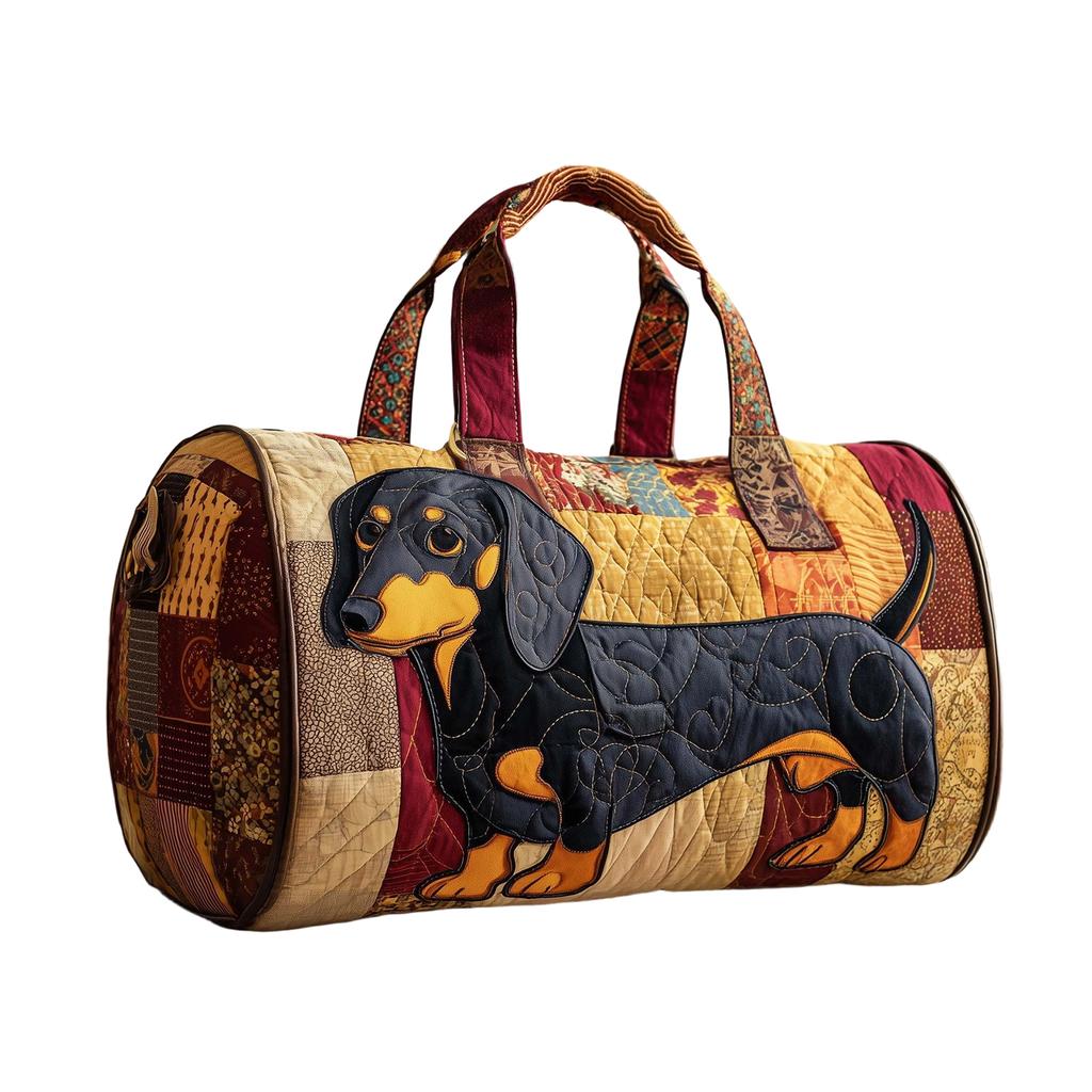 3D Puppy Series Quilted Pleated Cotton Travel Bag Fashion Printed Women's Yoga Bag Handbag