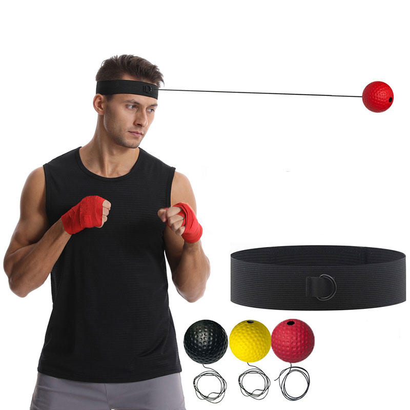 Boxing Reflex Ball Headband Set for Beginner Adjustable Head-Mounted Boxing Speed Ball Adult Children Sports Rebound Reaction Ball