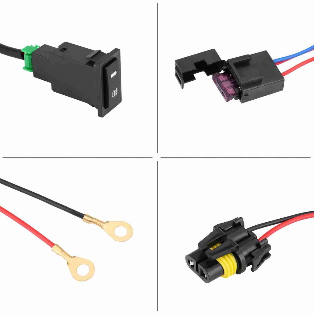 Universal Car LED Fog Light On/Off Switch Kit Relay Wire Harness