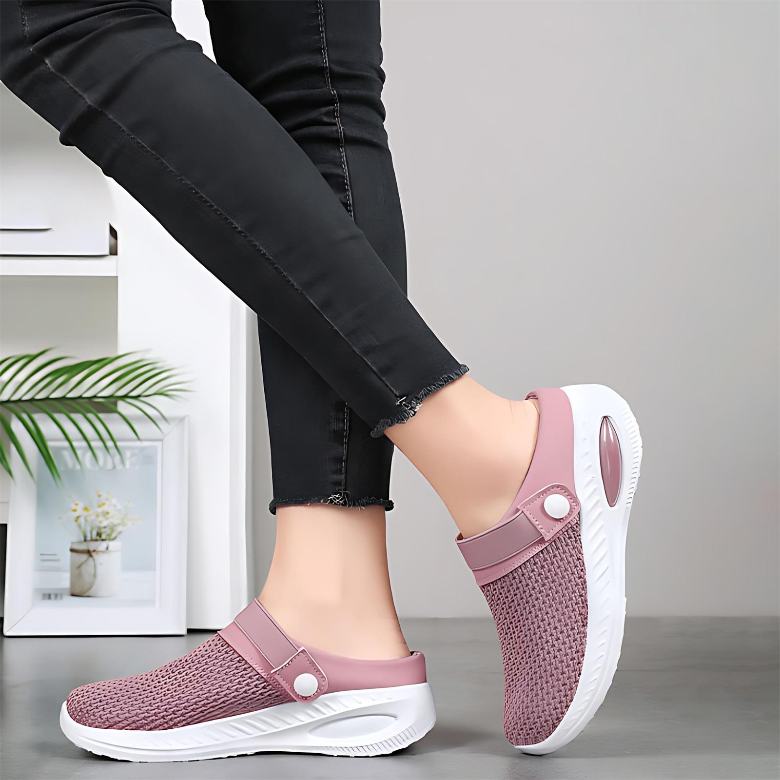 Women s Fashion Round-Toe Casual Mesh Half-Sandals 37 розовый