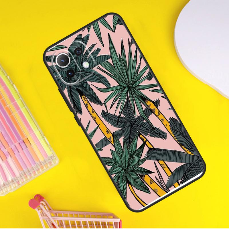 Tropical Leaves Banana Leaf Cover For Xiaomi 14 Ultra 13 11T 12T 13T 14T Pro POCO X6 X7 Pro X3 X5 F3 F5 F6 M6 Pro Case