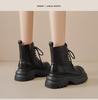 Augusden Women's 2025 Autumn Brown Chunky Heel Platform Ankle Boots - English Style Motorcycle Design