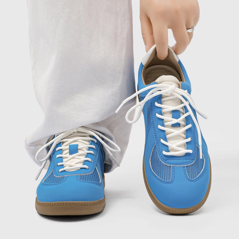 2025 New Retro Casual Low-top Men's Sports Round Head Flat Bottom Lace-up Versatile Single Shoes 51919-J