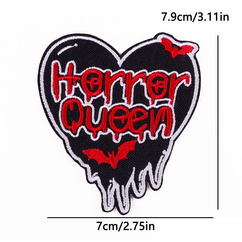 Punk/Horror Skull Letters Embroidery Patch Iron On Patches For Clothing Thermoadhesiv Patches On Clothes DIY Decorate Badges