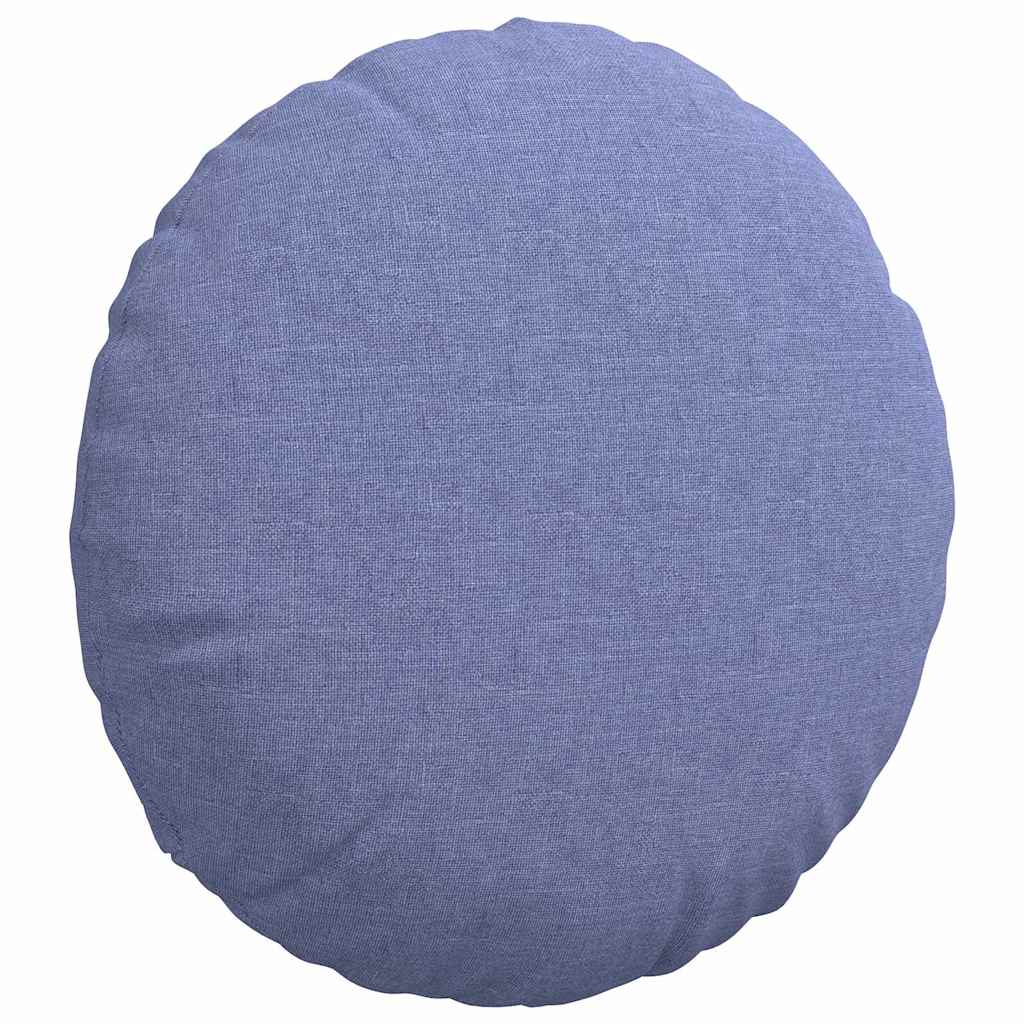 Seat Cushion Set 2 Pcs Denim Blue Ø40 X 13 Cm Fabric