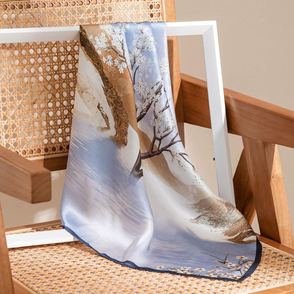 100% mulberry silk new retro polka dot printed silk scarf shawl sunscreen