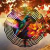 3D Hummingbird Wind Spinner Kinetic Metal Garden Decor Vibrant Floral Design Outdoor Indoor Wind Chime for Patio Yard Unique Gift Idea