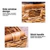 ABWR-3X Wicker Basket Rectangular With Wooden Handles For Shelves Hyacinth Basket Storage,Natural Baskets For Organizing