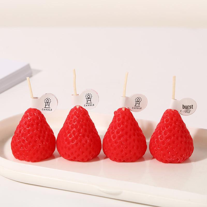 Handcrafted Strawberry Scented Candles for Home Decor and Wedding Favors