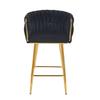 H7-FX (G) Velvet Black Stool (gold Frame)