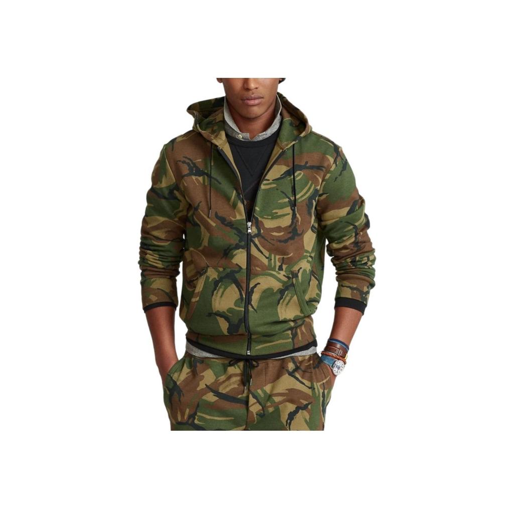 Polo Ralph Lauren Ss23 Maskáčová mikina s kapucí s dlouhým rukávem a výšivkou poníka Pánské mikiny Zelená MNPOKNI16821464-999