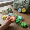 Lucky Four Leaf Clover Keyboard Keychain Flashing Light Mechanical Button Stress Relief Pendant Anxiety Relief Bag Charm Gifts