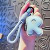 Creative Exquisite 26 English Letter Keychain Pu Leather Bag Hanging Charms Alphabet Keyring Ornaments Lucky Pendant Couple Gift
